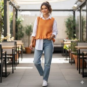 Lulu's Tangerine Knit Crop Top
